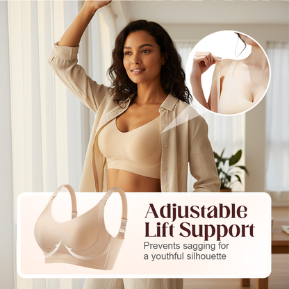 Soutien-gorge sans armatures à maintien anti-affaissement à coupe couvrante