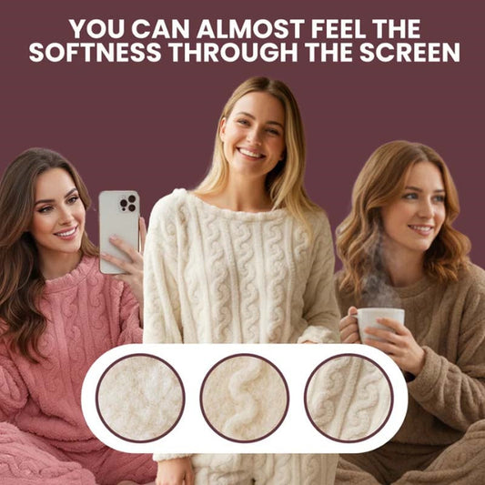 Ensemble d’Intérieur en Peluche Ultra-doux et Chaud pour Femme