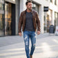 👖50 % DE RÉDUCTION !🔥Jean skinny délavé stylé pour homme – Coupe slim fuselée, coton respirant et détails déchirés tendance