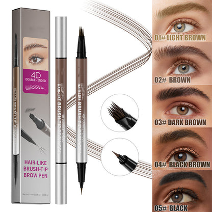 Stylo à sourcils liquide imperméable 2-en-1