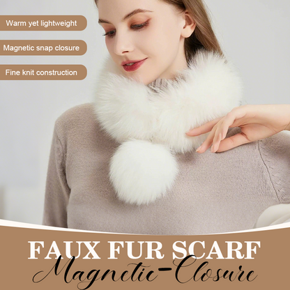 🧣 50% DE RÉDUCTION! ❄️ Écharpe en Fausse Fourrure avec Fermeture Magnétique – Douce, Chaud et Élégant Design pour l‘Hiver ⛄