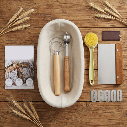 Ensemble de paniers de fermentation ovales et ronds avec accessoires