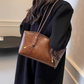 👜✨🌸 PROMO -50% ! Sac d'Épaule Vintage en Cuir PU – Intérieur Spacieux, Style Intemporel & Bande Porte-Épaule Réglable (Noir/Marron Foncé/Blanc/Marron Clair)