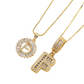 Collier avec pendentif lettre de l'alphabet en or