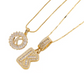 Collier avec pendentif lettre de l'alphabet en or