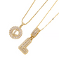 Collier avec pendentif lettre de l'alphabet en or