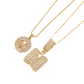 Collier avec pendentif lettre de l'alphabet en or