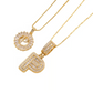 Collier avec pendentif lettre de l'alphabet en or