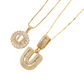 Collier avec pendentif lettre de l'alphabet en or