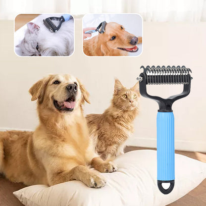 Brosse de toilettage double face pour animaux