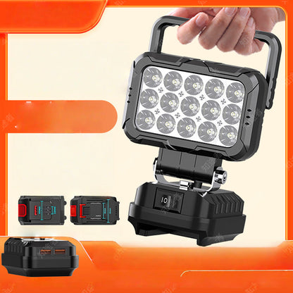 🌞Profitez du printemps avec 50 % de réduction !💡Lampe de travail LED orientable à 180° - Avec double fonction de batterie externe USB - Robuste et sans fil - Compatible avec toutes les batteries - Pour le garage, le chantier et le camping