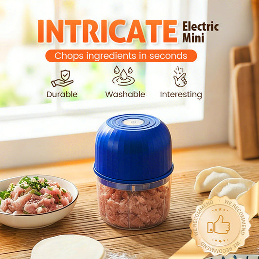 🍃🧄 Hachoir rechargeable USB-C – 3 lames, bol démontable lavable, parfait pour ail, oignons, légumes et petits pots bébé, 3 coloris 🧅🧸