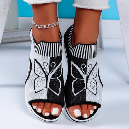 🌿🦶✨ OFFRE LIMITÉE 50% DE RÉDUCTION! Sandales à Bout Ouvert à Talon Compensé Respirantes – Semelle Intérieure Rembourrée, Semelle Anti-Dérapante, Rehaussement Caché de 5 cm – Marchez des Heures sur le Sable ou le Bitume 🚶‍♀️🌴