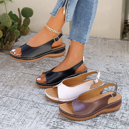 🏖️Nouveautés été✨⏰️Cadeau limité🩴Sandales confortables vintage à bout ouvert pour femmes