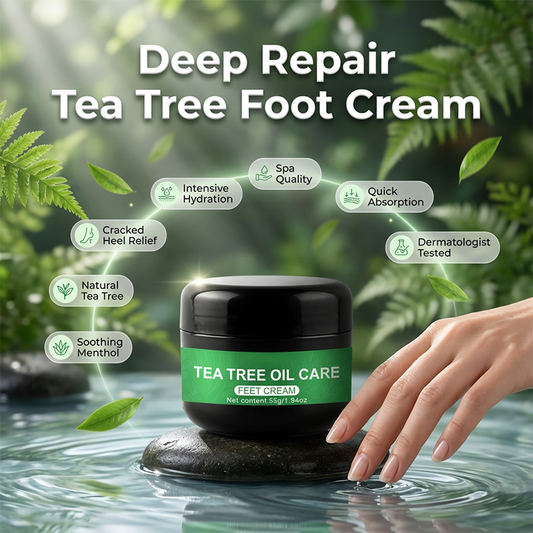 Soin naturel des pieds à l'huile d'arbre à thé