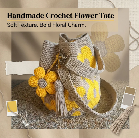 Sac fourre-tout à fleurs au crochet fait main 🌼✨