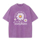 T-Shirt Unisexe Vintage Délavé à Imprimé Marguerite Coupe Ample