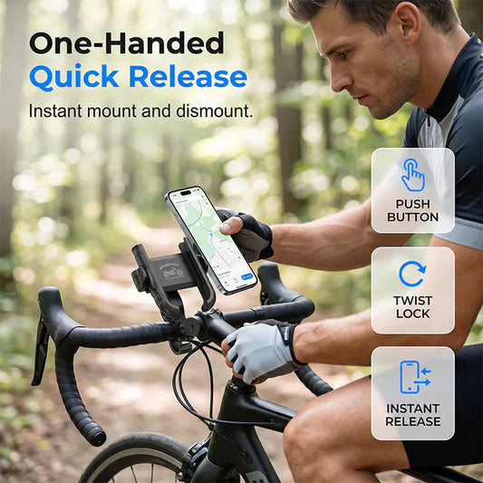 🎉 2026 Sale — Over 42,000 Sold! 🚴‍♂️ Quick-Release Bike Phone Mount – SecureLock & Shockproof Padding 📱