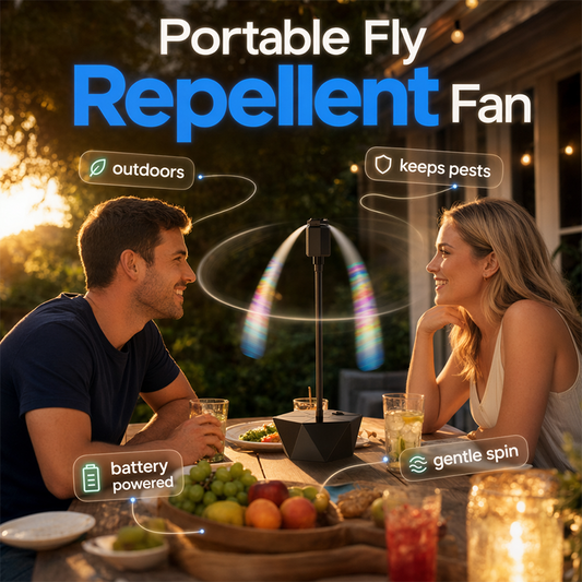 Ventilateur anti-mouches rétractable rechargeable par USB pour l'extérieur