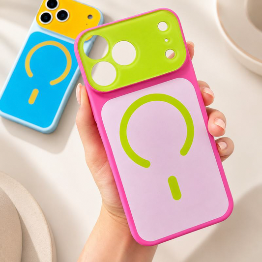 Étui de téléphone magnétique à couleurs contrastées