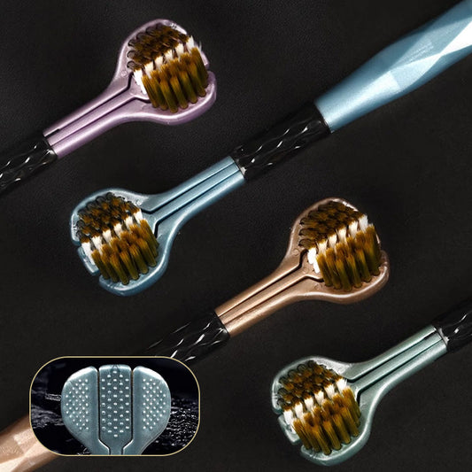 Brosse à dents à trois faces avec poils souples pour un nettoyage optimal