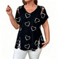 🌿 50 % DE RÉDUCTION MAINTENANT ! 💞 T-shirt Imprimé Cœur Taille Plus – Coupe Étudiée pour Sublimer les Silhouettes Pulpeuses 💃