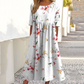 👗🌸Women’s Elegant Floral Print Round-Neck Long Dress