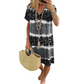 Robe décontractée à col en V pour femme, imprimé léopard tie-dye