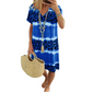 Robe décontractée à col en V pour femme, imprimé léopard tie-dye