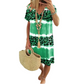 Robe décontractée à col en V pour femme, imprimé léopard tie-dye
