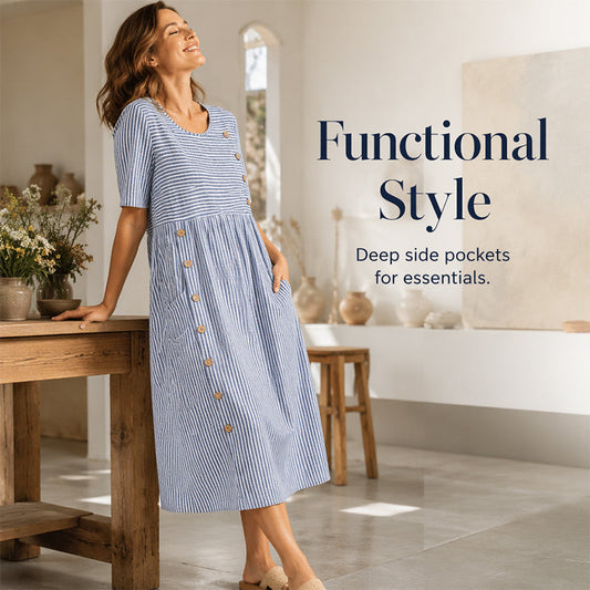 Robe décontractée rayée à coupe ample pour femme