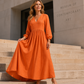 💕Nouveautés -56%👗Robe longue plissée col V pour femme
