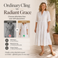 Robe midi à volants, col en V et boutonnée pour femme