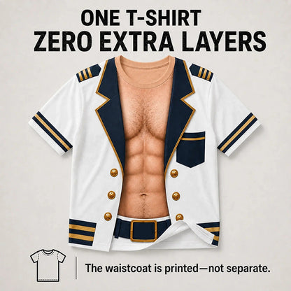 Men's Funny Fake Muscle Print T-Shirt