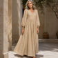 💕Nouveautés -56%👗Robe longue plissée col V pour femme