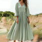 💕Nouveautés -56%👗Robe longue plissée col V pour femme