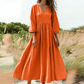 💕Nouveautés -56%👗Robe longue plissée col V pour femme