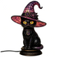 Gothic Halloween Witch Cat Table Lamp