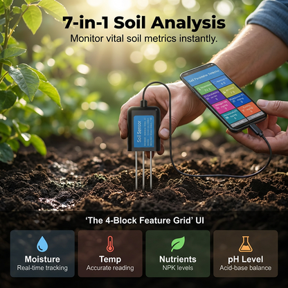 Testeur de Sol USB 7-en-1 avec Application