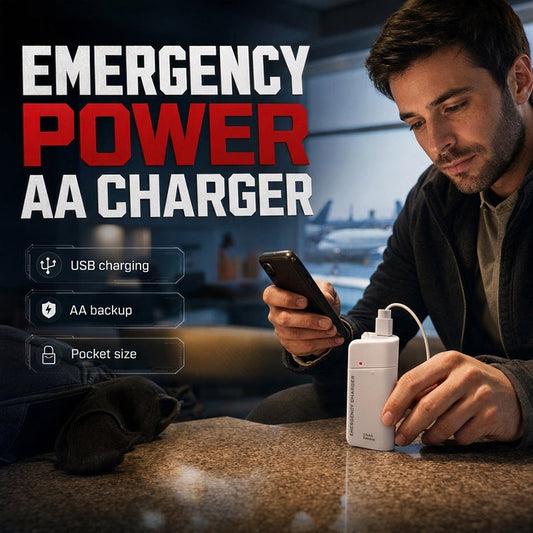 🥳PROMOTION EXCEPTIONNELLE 2026🥳💞Plus de 50 000 unités vendues ! 💡📱 50 % de réduction ! Chargeur portable pour piles AA – Batterie externe de secours + lampe torche LED.