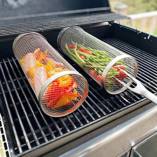 🔥🍖 Offre spéciale barbecue à durée limitée : panier de cuisson rotatif à 360° | Panier de cuisson antiadhésif pour viande, légumes et plus encore