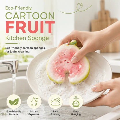 Éponge à vaisselle mignonne en forme de fruit