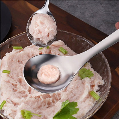 Cuillère à boulettes de viande en acier inoxydable anti-déversement
