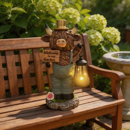 Solar Powered Highland Cow Night Light