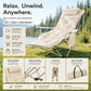 Chaise Longue Pliante d'Extérieur – 4 Positions, Repose-Pied, Acier & Oxford 600D
