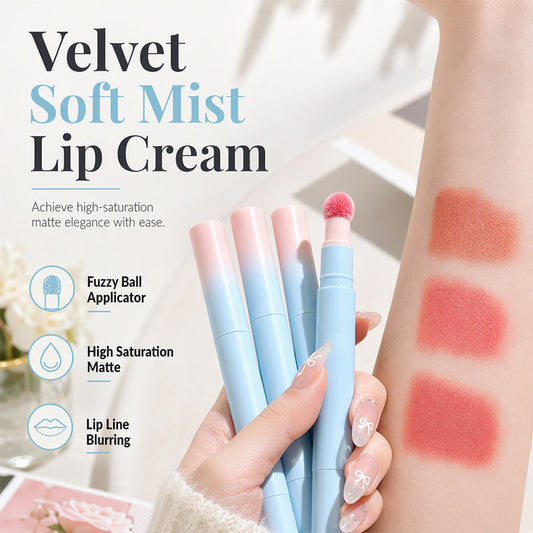💄✨ Rossetto Mousse 2-in-1 per Labbra e Guance | Applicatore in Spugna Morbida | Effetto Velluto Soft Matte | 3 Tonalità