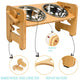 Adjustable Height Elevated Dog & Cat Feeder