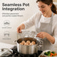 Grille de cuisson vapeur pliable en acier inoxydable pour œufs, compatible avec les casseroles