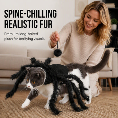 Déguisement d'araignée effrayant pour animaux de compagnie (chien ou chat) - Combinaison transformable en peluche