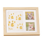 👣🖼️ Kit Cadre Souvenir Empreintes Bébé et Animaux – Triple Volet, Bois MDF et Prise d’Empreinte Précise